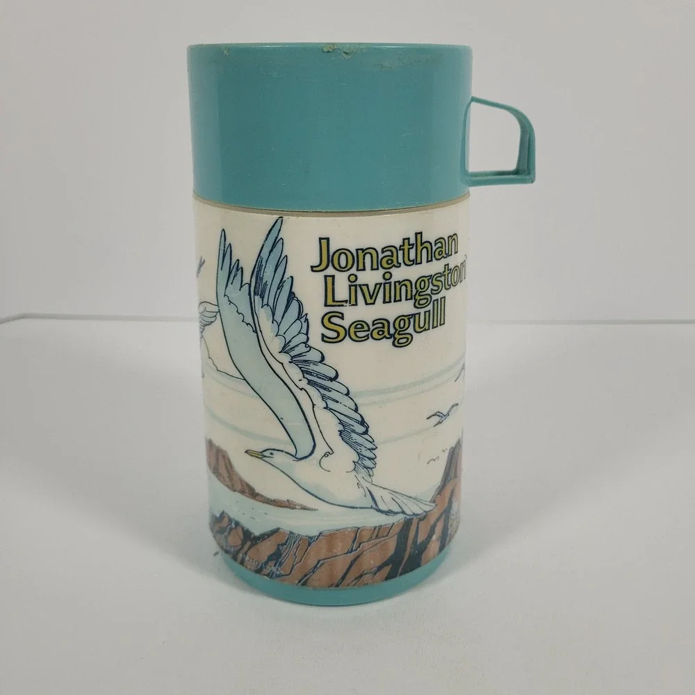 Vintage 1973 Jonathan Livingston Seagull Metal Lunch Box with Thermos Aladdin